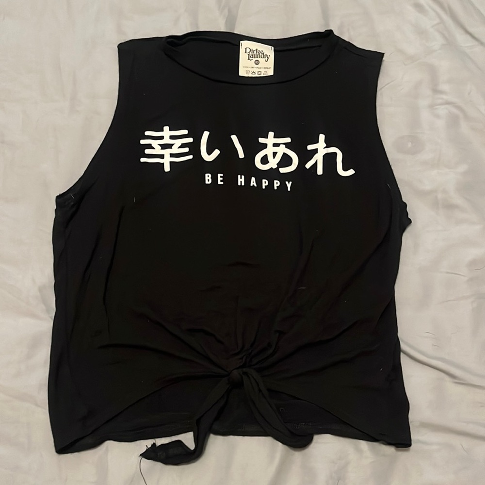 Black “Be Happy” Tank